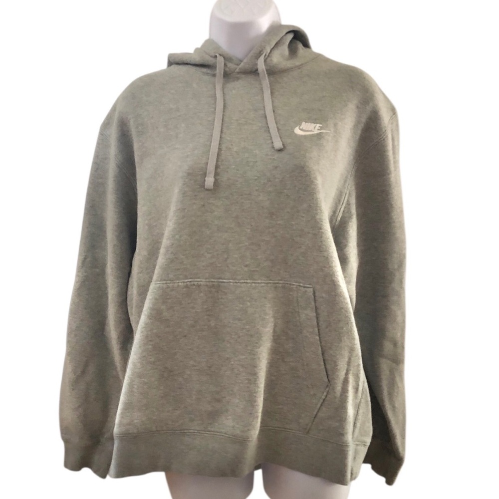 Nike Sweatshirt Sweater Sz Large Men's￼ Pullover Hoodie Gray Cotton Blend